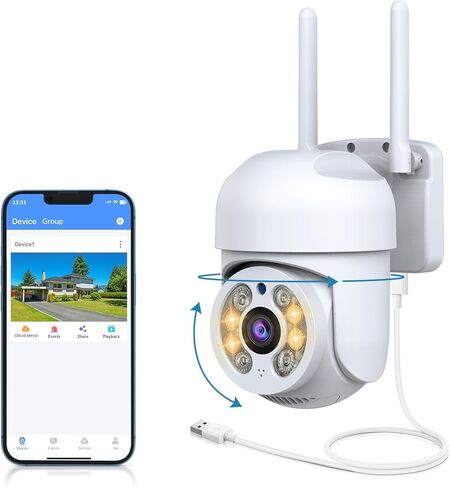 OHWOAI 《2-Way Audio & Auto Tracking》Wireless Outdoor PTZ Security Camera, Home WiFi Video Surveillance Cameras in Saudi Arabia