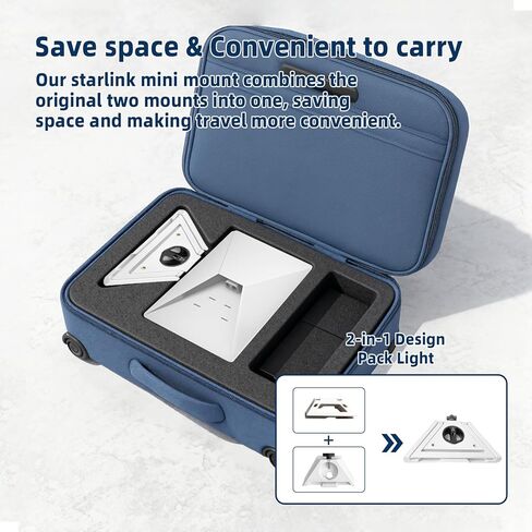 حامل 3 في 1 لجهاز Starlink Mini، مسند بديل مع محول خيط ثلاثي القوائم 1/4 بوصة يدعم زاوية سطح مستو 110 درجة، وأنابيب، وحامل ثلاثي القوائم ومشابك، للمركبات الترفيهية والشاحنات والتخييم في الهواء الطلق in Kuwait