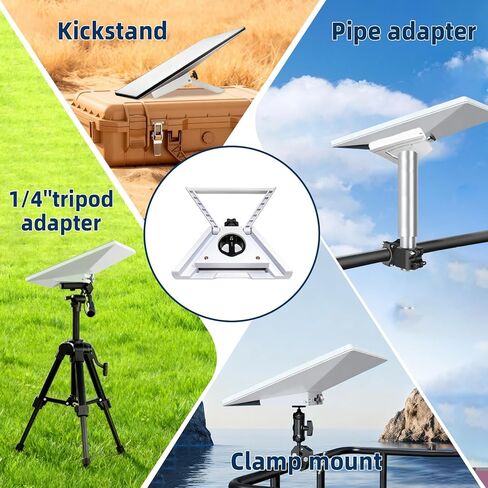 حامل 3 في 1 لجهاز Starlink Mini، مسند بديل مع محول خيط ثلاثي القوائم 1/4 بوصة يدعم زاوية سطح مستو 110 درجة، وأنابيب، وحامل ثلاثي القوائم ومشابك، للمركبات الترفيهية والشاحنات والتخييم في الهواء الطلق in Kuwait