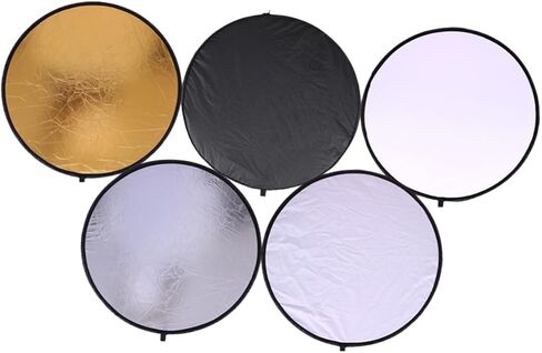 Homoyoyo 5-in-1 60cm Foldable Photography Reflective Board Portable Light Diffuser for Jewelry and Cosmetics Photoshoot, Photo Studio Accessory for Outdoor and Indoor Lighting in Saudi Arabia