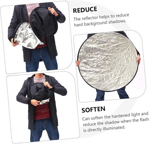Homoyoyo 5-in-1 60cm Foldable Photography Reflective Board Portable Light Diffuser for Jewelry and Cosmetics Photoshoot, Photo Studio Accessory for Outdoor and Indoor Lighting in Saudi Arabia