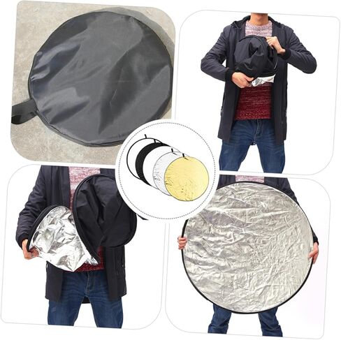 Homoyoyo 5-in-1 60cm Foldable Photography Reflective Board Portable Light Diffuser for Jewelry and Cosmetics Photoshoot, Photo Studio Accessory for Outdoor and Indoor Lighting in Saudi Arabia