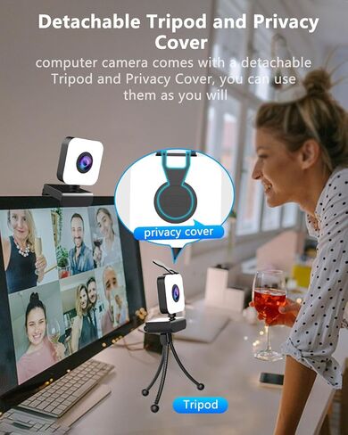 DUOLZ 1080P Webcam with Microphone, Full HD Web Cam for PC/MAC/Laptop/Desktop, Plug and Play USB Web Camera,Streaming Webcam for YouTube,Skype,Zoom,Xbox One Video Calling,Studying and Conference in Saudi Arabia