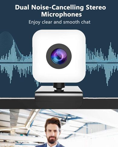 DUOLZ 1080P Webcam with Microphone, Full HD Web Cam for PC/MAC/Laptop/Desktop, Plug and Play USB Web Camera,Streaming Webcam for YouTube,Skype,Zoom,Xbox One Video Calling,Studying and Conference in Saudi Arabia