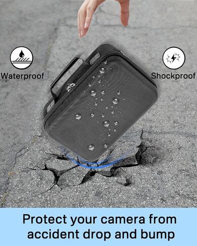 حقيبة حمل صلبة من RAIACE متوافقة مع Canon EOS Rebel T7/ T100/ T6/ R100/ R50/ R5/ R7/ R8، لسوني، لكاميرا نيكون. حقيبة كاميرا ذات سعة كبيرة للعدسات والكابلات والبطاقات والملحقات. - أسود in Kuwait