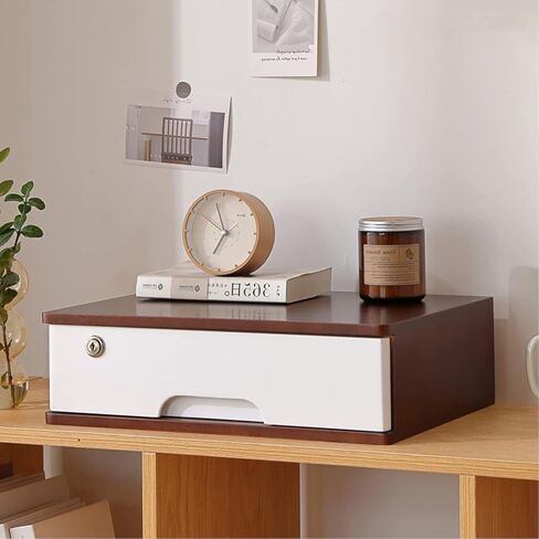 Desktop File Cabinet - Solid Wood Desktop Drawer Cabinet, Desktop Storage Cabinet/Data Cabinet, Desktop Storage Box with Drawers, with Lock Flat File Cabinet Storage(A,2 Drawer) in Kuwait