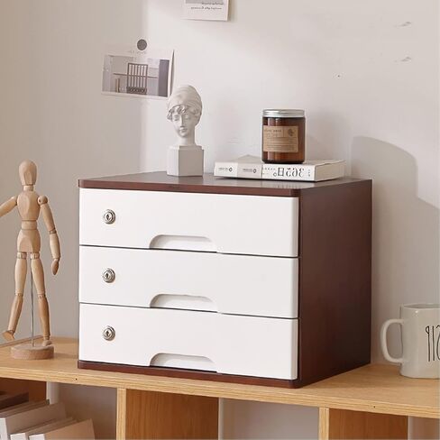 Desktop File Cabinet - Solid Wood Desktop Drawer Cabinet, Desktop Storage Cabinet/Data Cabinet, Desktop Storage Box with Drawers, with Lock Flat File Cabinet Storage(A,2 Drawer) in Kuwait