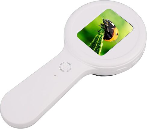 PUSOKEI Handheld Digital Microscope, 200X Magnifying Glass with LED Light, 2" Screen, 178 Viewing Angle, Portable USB Digital Microscope Macro Camera, Compatible with PC (Black) in Kuwait