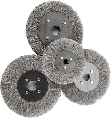 فرشاة عجلة سلكية من الفولاذ المقاوم للصدأ 0.15/0.3 مم، نوع مسطح 3 بوصة - 10 بوصة لمطحنة المقعد أداة كاشطة لتلميع الخشب المعدني (100 مم × 16 مم قطعة واحدة، قطر السلك 0.3 مم) in Kuwait