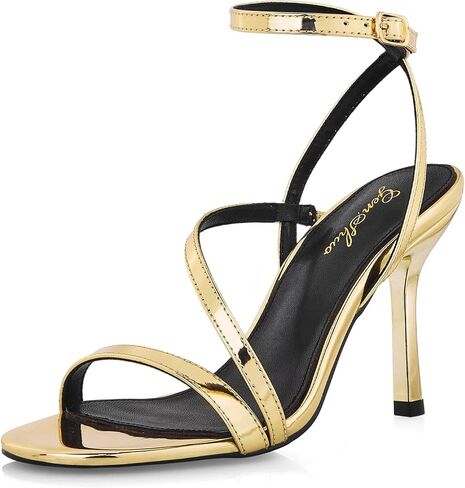 GENSHUO Women’s Strappy Heels, Stiletto High Heeled Sandals Open Toe Ankle Strap, Dressy Heels for Party Wedding Evening in Saudi Arabia