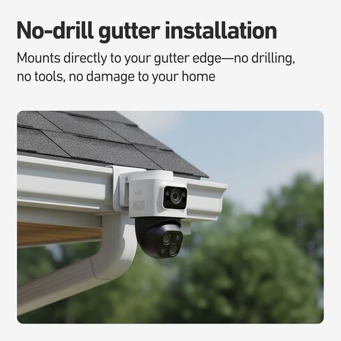 Holicfun Gutter Mount لـ Eufy PoE Bullet-PTZ Cam S4 وeufyCam S4، سبائك الألومنيوم، بدون تركيب مثقاب in Saudi Arabia