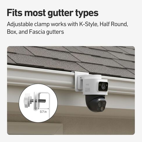 Holicfun Gutter Mount لـ Eufy PoE Bullet-PTZ Cam S4 وeufyCam S4، سبائك الألومنيوم، بدون تركيب مثقاب in Saudi Arabia