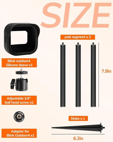 Adjustable Ground Stake Mount for Blink Outdoor 4 Security Camera,with Weatherproof Silicone Cover in Kuwait