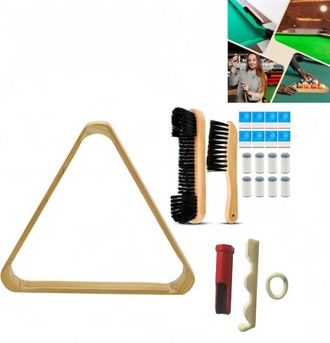 15pcs Pool Table Accessories Set, 2-1/4 Wooden American Tripod, with Billiards Club Repair Tool,Pool Table Specific Brush﻿ in Saudi Arabia