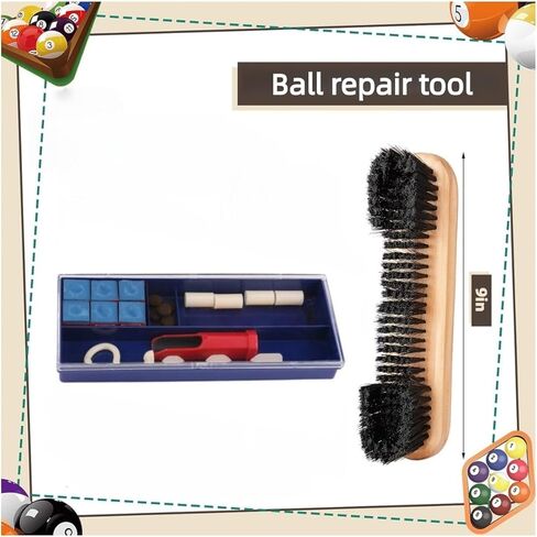 15pcs Pool Table Accessories Set, 2-1/4 Wooden American Tripod, with Billiards Club Repair Tool,Pool Table Specific Brush﻿ in Saudi Arabia