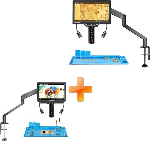 TOMLOV مجهر رقمي للتركيز التلقائي TM3K-AF Flex: 3K Flex Arm HDMI لحام للبالغين + TOMLOV تركيز تلقائي 4K مجهر رقمي: 8 بوصات TM4K-AF Flex Arm HDMI in Saudi Arabia