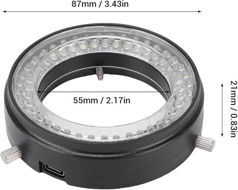 ضوء حلقة LED للمجهر، 80 خرزة مع عجلة التحكم في السطوع من أجل مراقبة خالية من الظل الشفاف، مصدر ضوء مجهر حلقي LED يعمل بمنفذ USB للمجاهر الاستريو in Kuwait