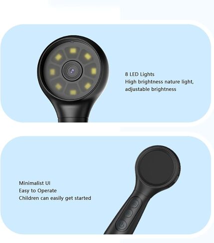 Fafeicy Handheld Digital Microscope, 500X Magnification 1.38 Inch HD IPS Screen 2MP 1080P Resolution with 8 LED Lights, for Kids Science Experiments OS in Kuwait