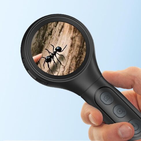 Fafeicy Handheld Digital Microscope, 500X Magnification 1.38 Inch HD IPS Screen 2MP 1080P Resolution with 8 LED Lights, for Kids Science Experiments OS in Kuwait