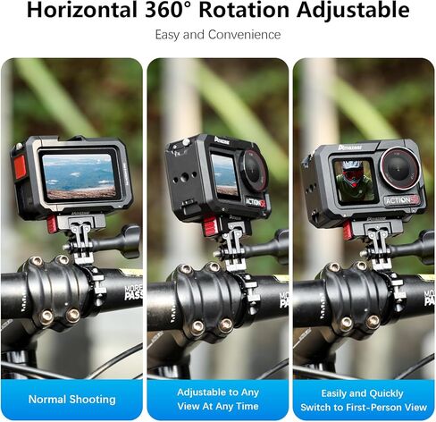 AMAZEAR Metal Magnetic Quick-Release Mount for DJI OSMO 360 Action 5 Pro Accessories, Upgraded Aluminum Alloy QR Adapter for Action 3/4 with Horizontal Rotation Fuction, Black-Red in Saudi Arabia