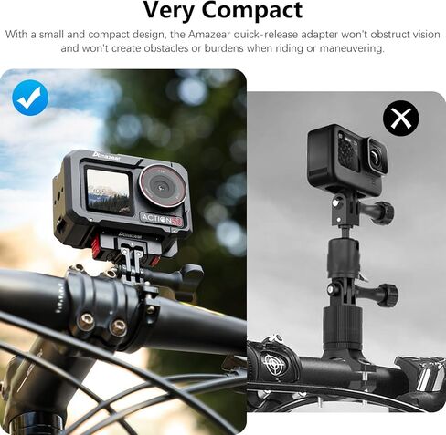 AMAZEAR Metal Magnetic Quick-Release Mount for DJI OSMO 360 Action 5 Pro Accessories, Upgraded Aluminum Alloy QR Adapter for Action 3/4 with Horizontal Rotation Fuction, Black-Red in Saudi Arabia