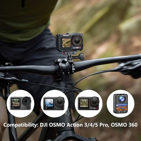 AMAZEAR Metal Magnetic Quick-Release Mount for DJI OSMO 360 Action 5 Pro Accessories, Upgraded Aluminum Alloy QR Adapter for Action 3/4 with Horizontal Rotation Fuction, Black-Red in Saudi Arabia