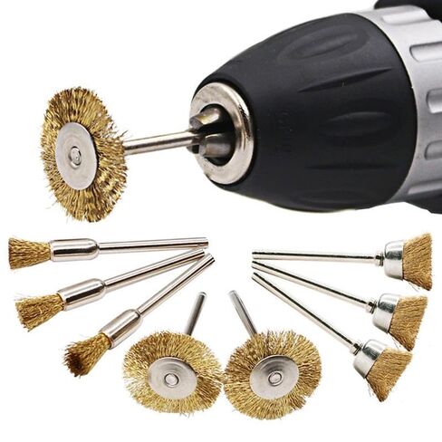 9pcs Copper Wire Brushes Metal Brush Rust Removing Brush Polishing Brush for Rotary Grinder Tool in Saudi Arabia