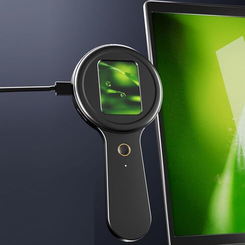 مجهر رقمي محمول، شاشة 2 بوصة تكبير 200X مع 16 مصباح LED ووصلة USB، لمراقبة محطات اللحام لإصلاح الدوائر (أسود) in Kuwait