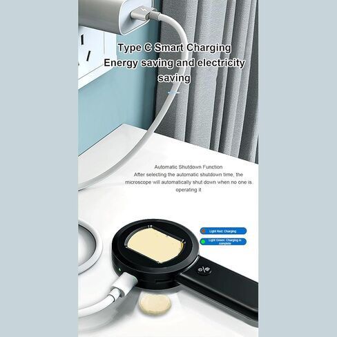 مجهر محمول، مكبر رقمي 4X مع شاشة 2 بوصة و8 مصابيح LED لفحص المجوهرات وإصلاح القراءة (64 جيجابايت) in Kuwait