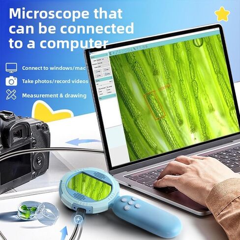 Zopsc مجهر رقمي محمول، شاشة 2 بوصة 4X تكبير رقمي مجهر محمول مع ضوء LED للأعمار 3 4 5 6 7 8 9 10، لتعليم العلوم in Kuwait