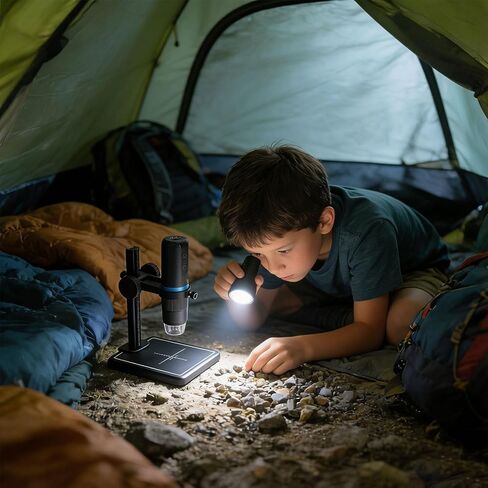 مجهر رقمي USB من فاباتر، مجموعة مجهر رقمي 1000X، مجاهر إلكترونية محمولة 1080P لمدرسة المختبر، 8 مصابيح LED سطوع قابلة للتعديل، حامل رفع وقاعدة مضادة للانزلاق in Kuwait