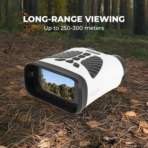 Vivitar - Digital Camera Binocular, 16MP High-Resolution Photos, Full QHD 2.7K Video, Day & Night Use, Compact Design, Soft Rubber Drop-Resistant Red Body, for Sports, Travel & Outdoors (White) in Saudi Arabia