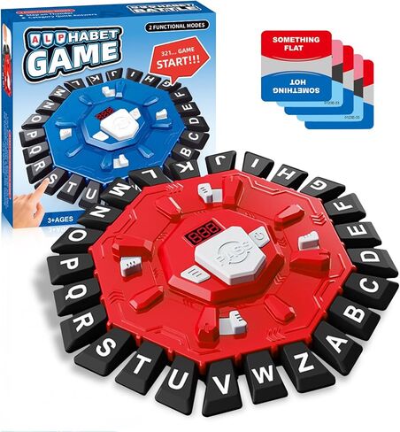 Word Game for Families, Fun Party & Learning Board Game for Kids & Adults, Fast-Paced 24 Letter Press Game with LCD Timer, 35 Cards, 2 Game Modes, Birthday in Kuwait