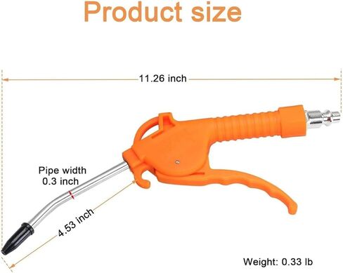 Industrial air blow gun with angled nozzle Handle-style design, 1/4-inch inlet 8 bar pressure rating Pneumatic compressor accessory tool Dust removal and cleaning gun in Kuwait