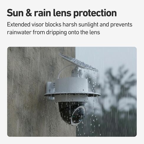 غطاء Holicfun Rain & Sun Shield مع لوحة شمسية قابلة للتعديل لكاميرا Eufy 4G LTE S330 in Kuwait