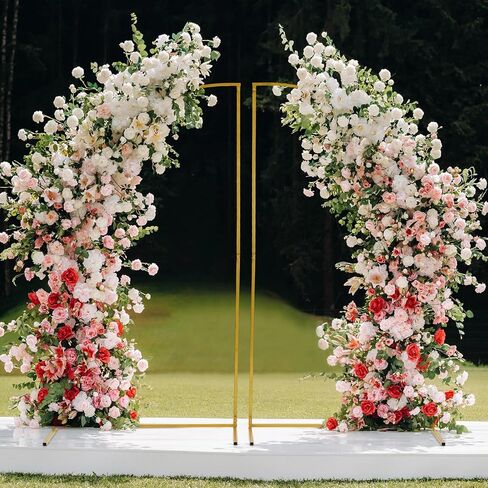 Metal Arch Backdrop Stand Set of 2(5.91 Ft), Gold Wedding Stand W/Stable Base for Weddings, Parties, Events, Climbing Plants, Baby Shower Photo Backdrops in Saudi Arabia