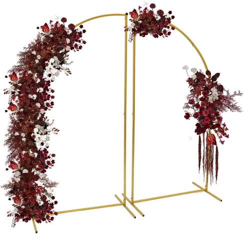 Metal Arch Backdrop Stand Set of 2(5.91 Ft), Gold Wedding Stand W/Stable Base for Weddings, Parties, Events, Climbing Plants, Baby Shower Photo Backdrops in Saudi Arabia