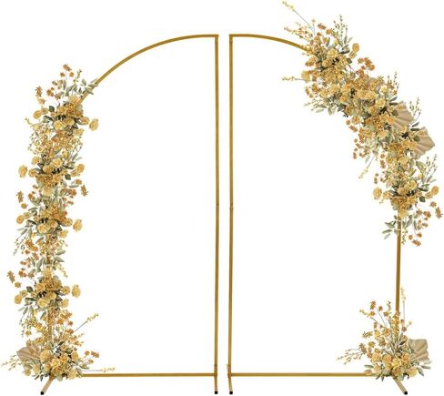 Metal Arch Backdrop Stand Set of 2(5.91 Ft), Gold Wedding Stand W/Stable Base for Weddings, Parties, Events, Climbing Plants, Baby Shower Photo Backdrops in Saudi Arabia
