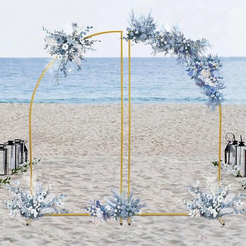 Metal Arch Backdrop Stand Set of 2(5.91 Ft), Gold Wedding Stand W/Stable Base for Weddings, Parties, Events, Climbing Plants, Baby Shower Photo Backdrops in Saudi Arabia