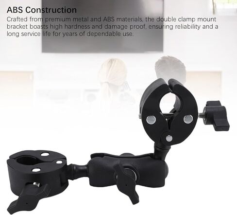 EBTOOLS دعامة تثبيت بمشبك مزدوج، ذراع مفصلية برأس كروي 360 درجة مع وسادات مطاطية غير قابلة للانزلاق، لمظلة سطح المكتب وحامل ضوء الكاميرا وعمود التصوير الفوتوغرافي واستديو الفيديو in Kuwait