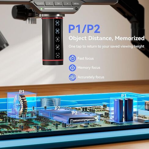 TOMLOV مجهر رقمي للتركيز التلقائي TM3K-AF Flex: 3K Flex Arm HDMI لحام للبالغين + TOMLOV DM602 Pro 10.1 "HDMI مجهر رقمي 2000x in Saudi Arabia