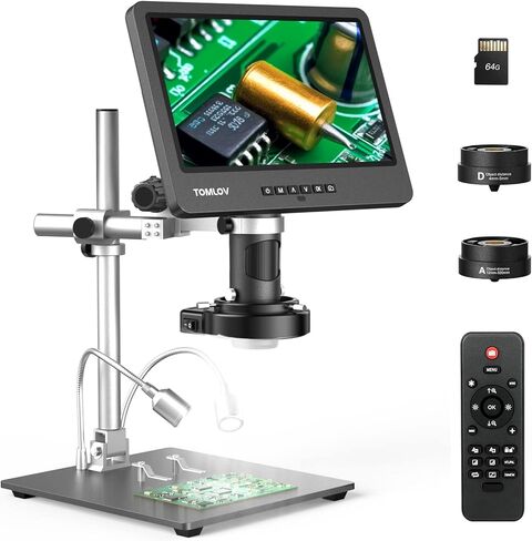 TOMLOV مجهر رقمي للتركيز التلقائي TM3K-AF Flex: 3K Flex Arm HDMI لحام للبالغين + TOMLOV DM602 Pro 10.1 "HDMI مجهر رقمي 2000x in Saudi Arabia