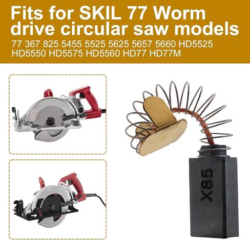 مجموعة فرش الكربون لـ 1619X01351،1619X08020،1619X07410،2610320391، منشار بديل لفرش الكربون مناسب لـ Skil HD77-S77 CIR SAW (عبوتان) in Kuwait