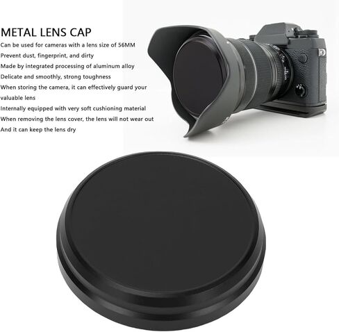 غطاء عدسة معدني Yunir، غطاء أمامي لعدسة الكاميرا من سبائك الألومنيوم مقاس 56 مم مع تدفق داخلي ناعم لـ X100V X100VI in Saudi Arabia