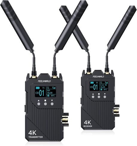 نظام نقل الفيديو اللاسلكي FEELWORLD WT1S 4K SDI Dual HDMI مع مسافة نقل 1000 قدم، 0.08 ثانية، زمن انتقال منخفض، اتصال داخلي مزدوج كامل، بث مباشر in Saudi Arabia
