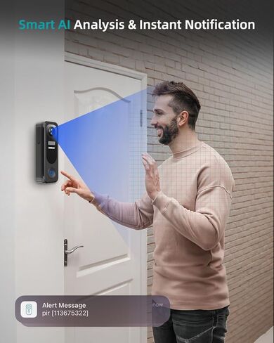 كاميرات مراقبة ZUMIMALL 2K لاسلكية في الهواء الطلق، كاميرا جرس الباب لاسلكية in Kuwait