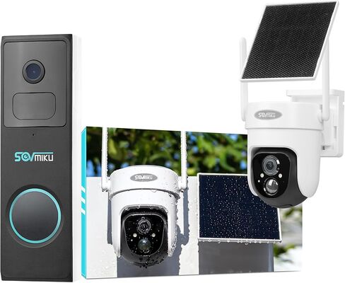 كاميرا Vicohome 2K AI تعمل بالطاقة الشمسية وجرس باب فيديو خارجي، كاميرا تعمل بالبطارية، رؤية ليلية، صوت ثنائي الاتجاه، كشف الحركة، سهلة الإعداد، صفارة إنذار مسموعة، سياسة استبدال لمدة 180 يومًا in Kuwait