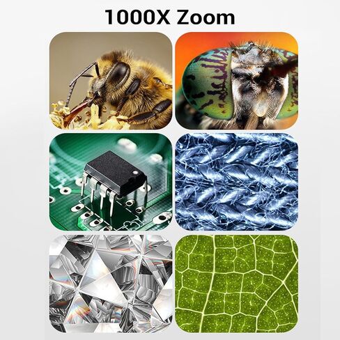 مجهر Zopsc محمول باليد، كاميرا مجهرية رقمية 1000X مع شاشة عرض 3 بوصة، مجهر صغير محمول بتركيز تلقائي AF مع 8 مصابيح LED للطلاب البالغين in Saudi Arabia