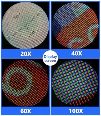 Handheld Digital Microscope with Scale, LED Penlight, 20x-100x Magnification, Perfect for Printing, Textiles, Electronics, Identification, and More in Saudi Arabia