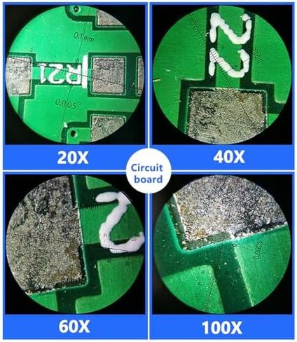 Handheld Digital Microscope with Scale, LED Penlight, 20x-100x Magnification, Perfect for Printing, Textiles, Electronics, Identification, and More in Saudi Arabia